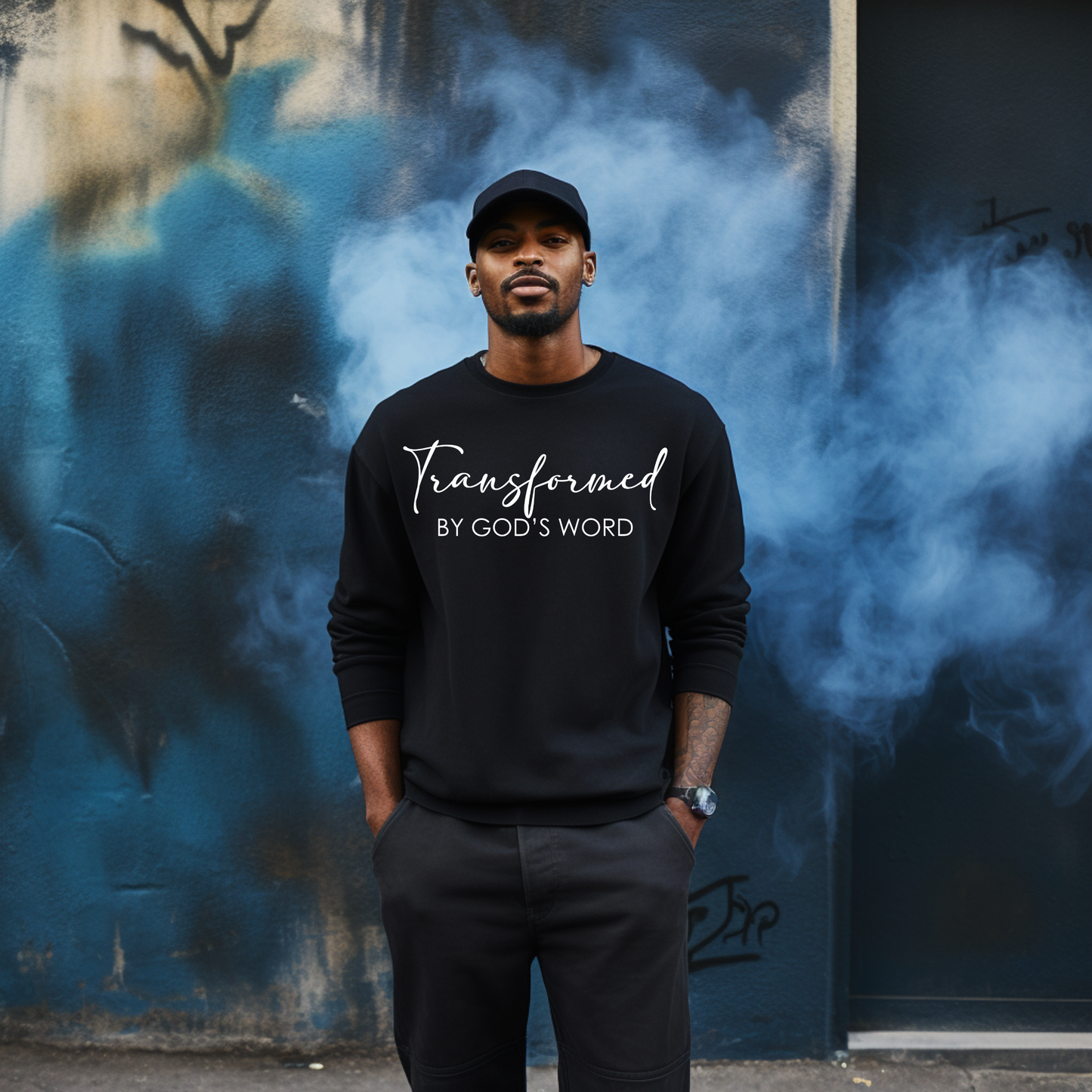 "Transformed by God's Word Sweatshirt | Christian Faith-Based Crewneck | Bible Verse Sweater" - S & M Unique Shirts, LLC