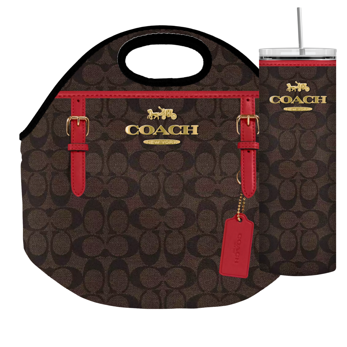 Stylish Purse-Inspired Lunch Tote, Coaster & Tumbler Set – Chic & Functional - 14