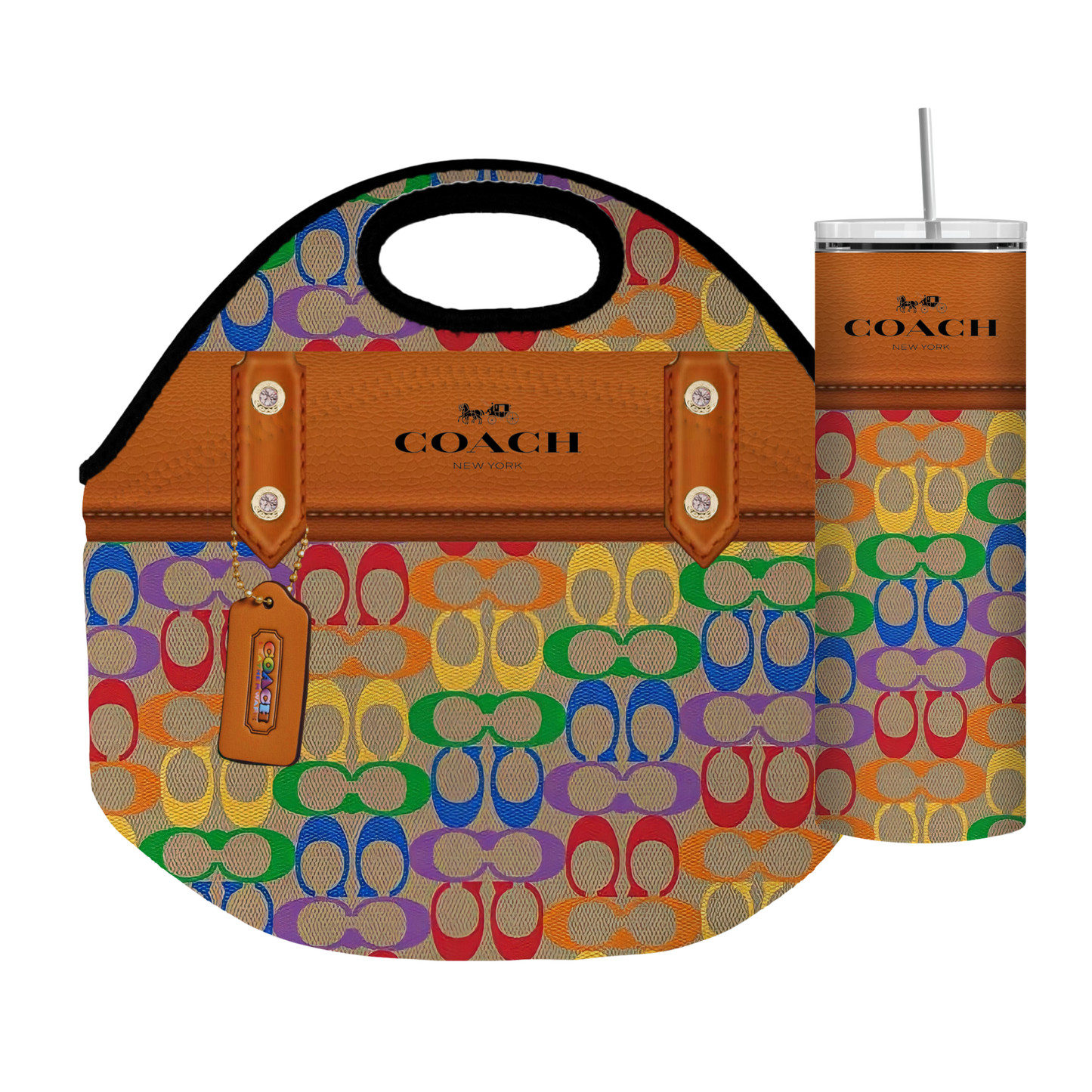 Stylish Purse-Inspired Lunch Tote, Coaster & Tumbler Set – Chic & Functional - 1