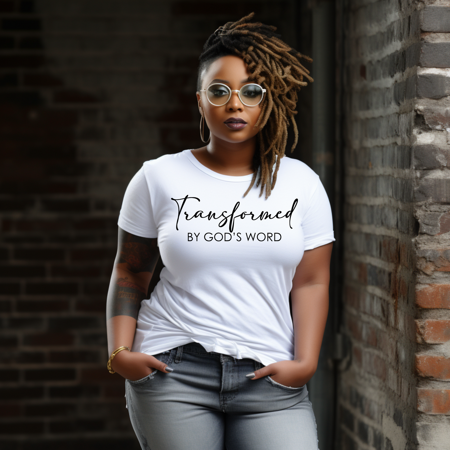 "Transformed by God's Word T-Shirt | Christian Faith-Based Tee | Bible Verse Shirt" - S & M Unique Shirts, LLC