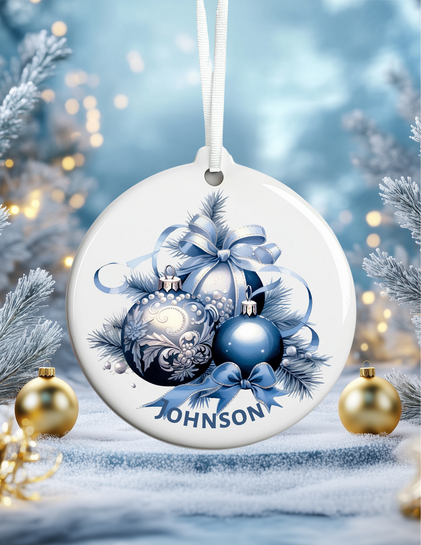 Personalized Family Name Christmas Ornament - S & M Unique Shirts, LLC