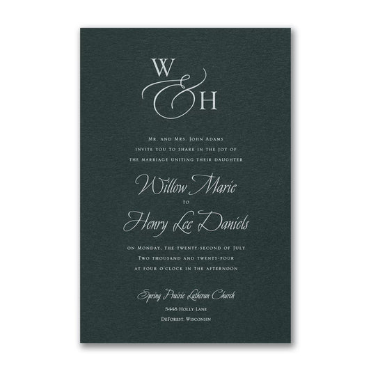 Willow Tree Wedding Invitation | Personalized White Ink Invitations