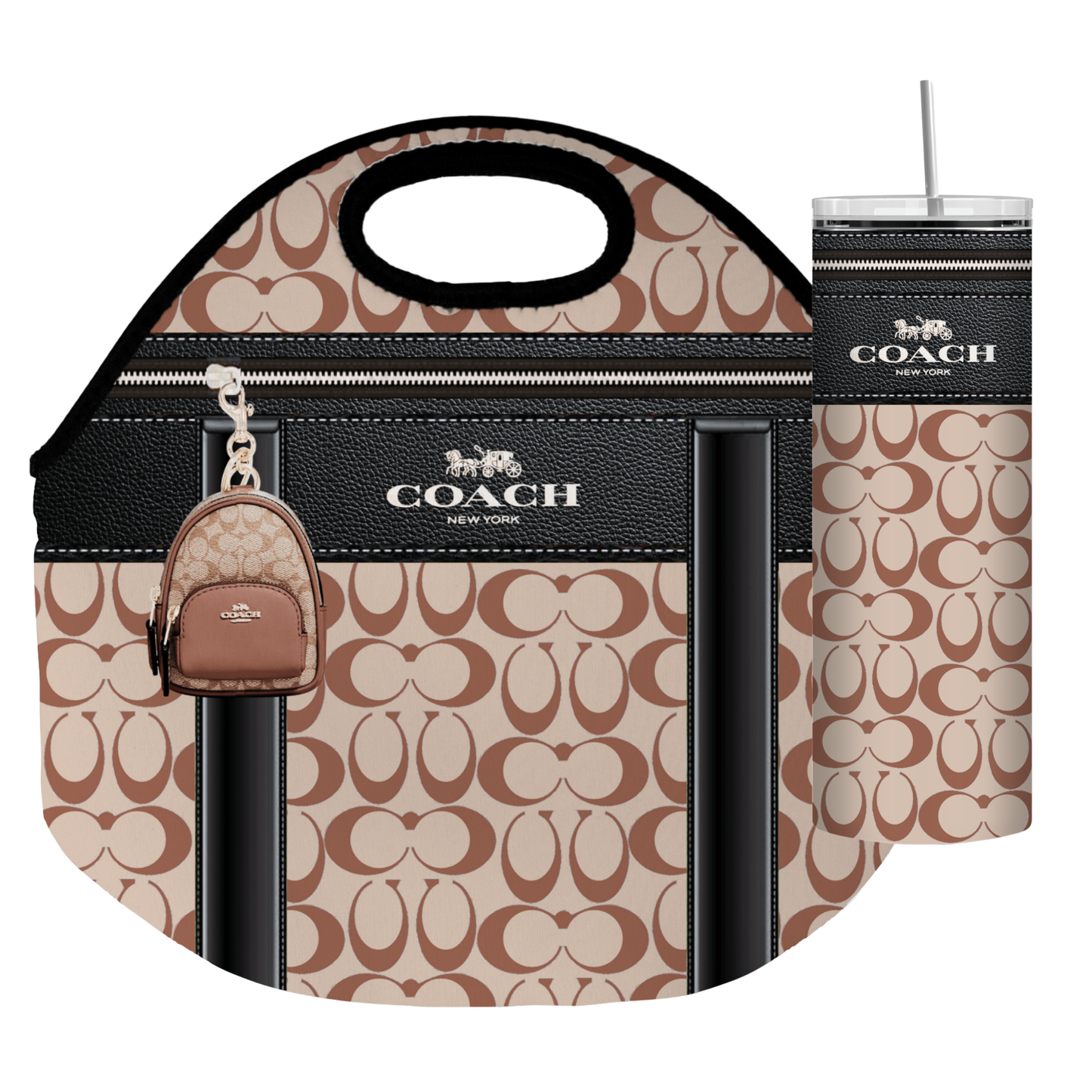 Stylish Purse-Inspired Lunch Tote, Coaster & Tumbler Set – Chic & Functional - 3