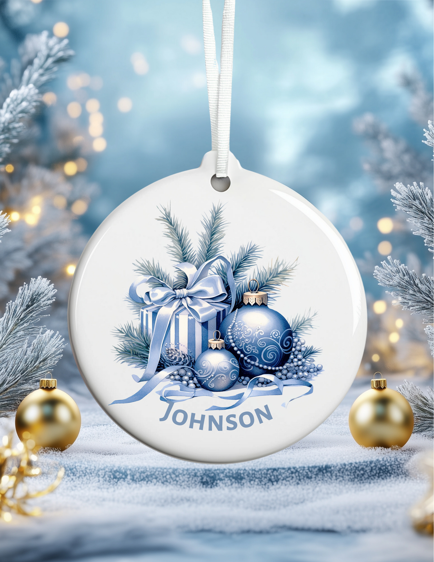Personalized Family Name Christmas Ornament - S & M Unique Shirts, LLC