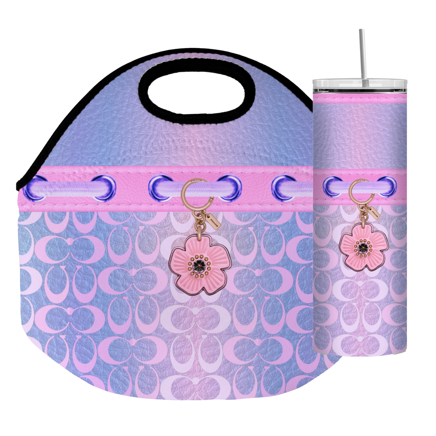 Stylish Purse-Inspired Lunch Tote, Coaster & Tumbler Set – Chic & Functional - 4
