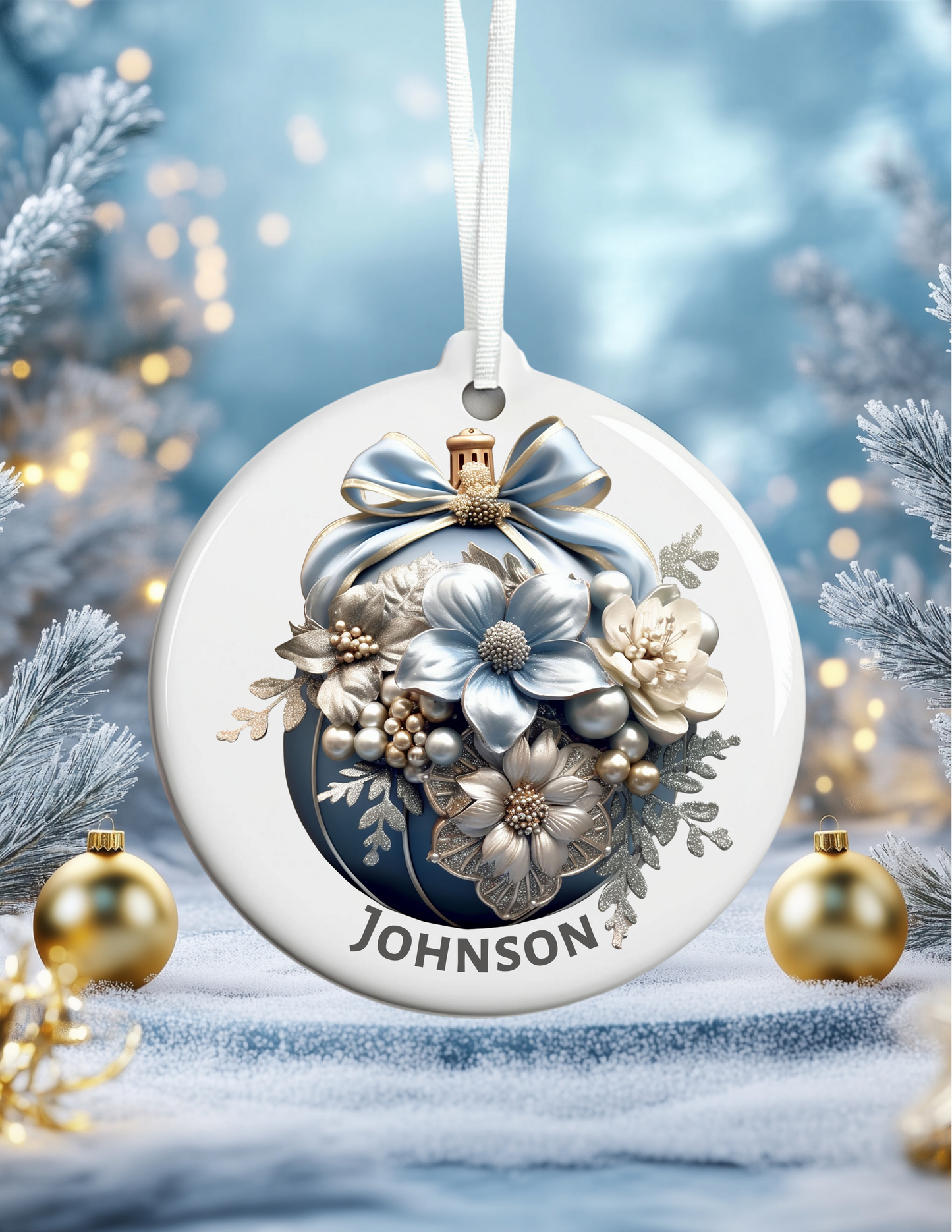 Personalized Family Name Christmas Ornament - S & M Unique Shirts, LLC