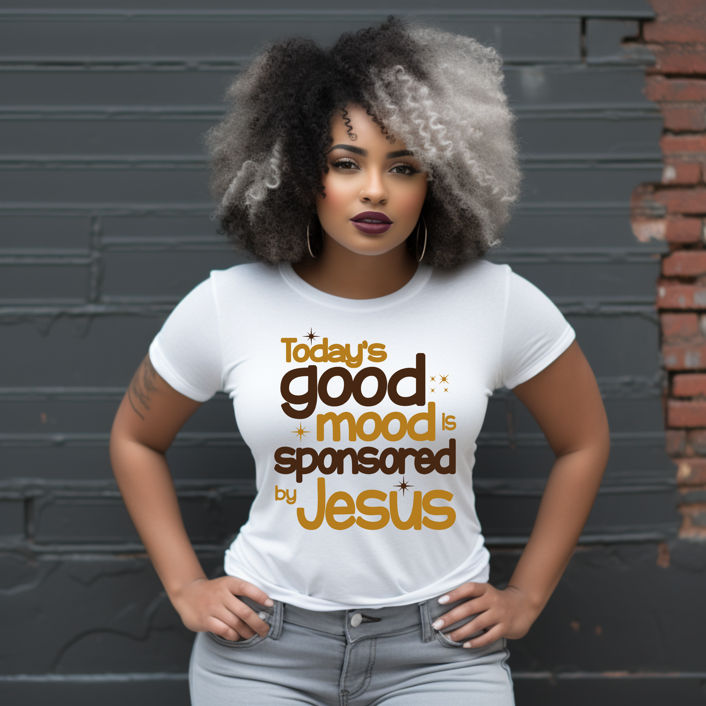 "Today's Good Mood Is Sponsored by Jesus" T-Shirt - S & M Unique Shirts, LLC