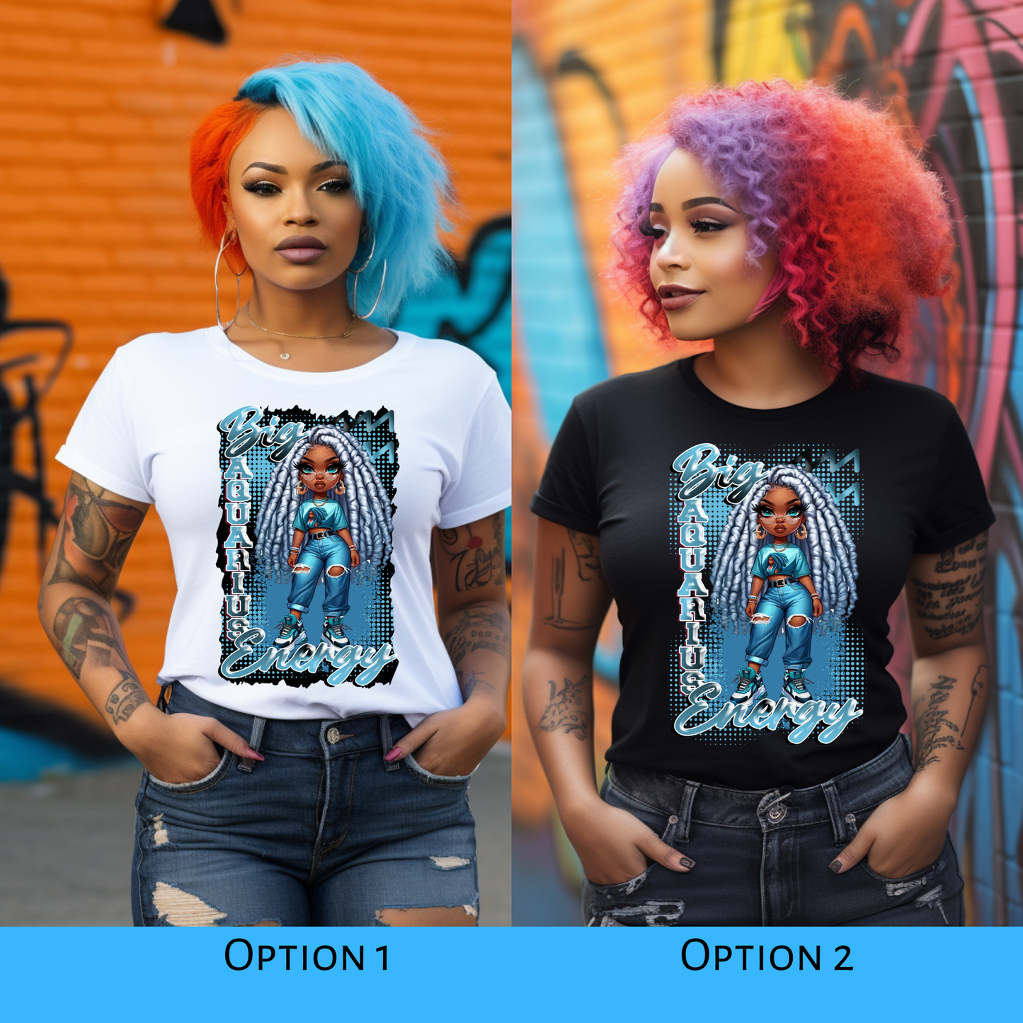 Big Aquarius Energy Birthday T-Shirt | Afro Woman Zodiac Tee | Aquarius Season Shirt - S & M Unique Shirts, LLC