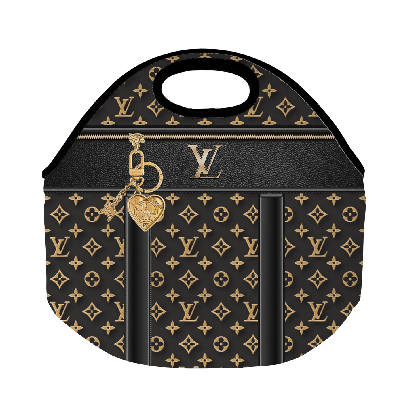 Stylish Purse-Inspired Black and Gold Tote, Coaster, Tumbler or Set – 15 and 16