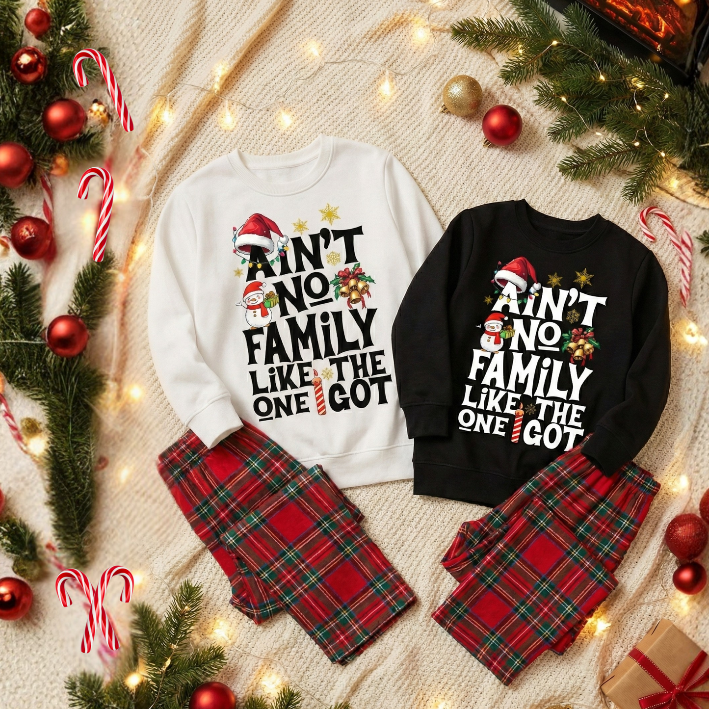 Kids Ain't No Family Like The One I Got Sweatshirt | Funny Christmas Shirt | Matching Sibling Holiday Top | Boys Girls Festive Crewneck