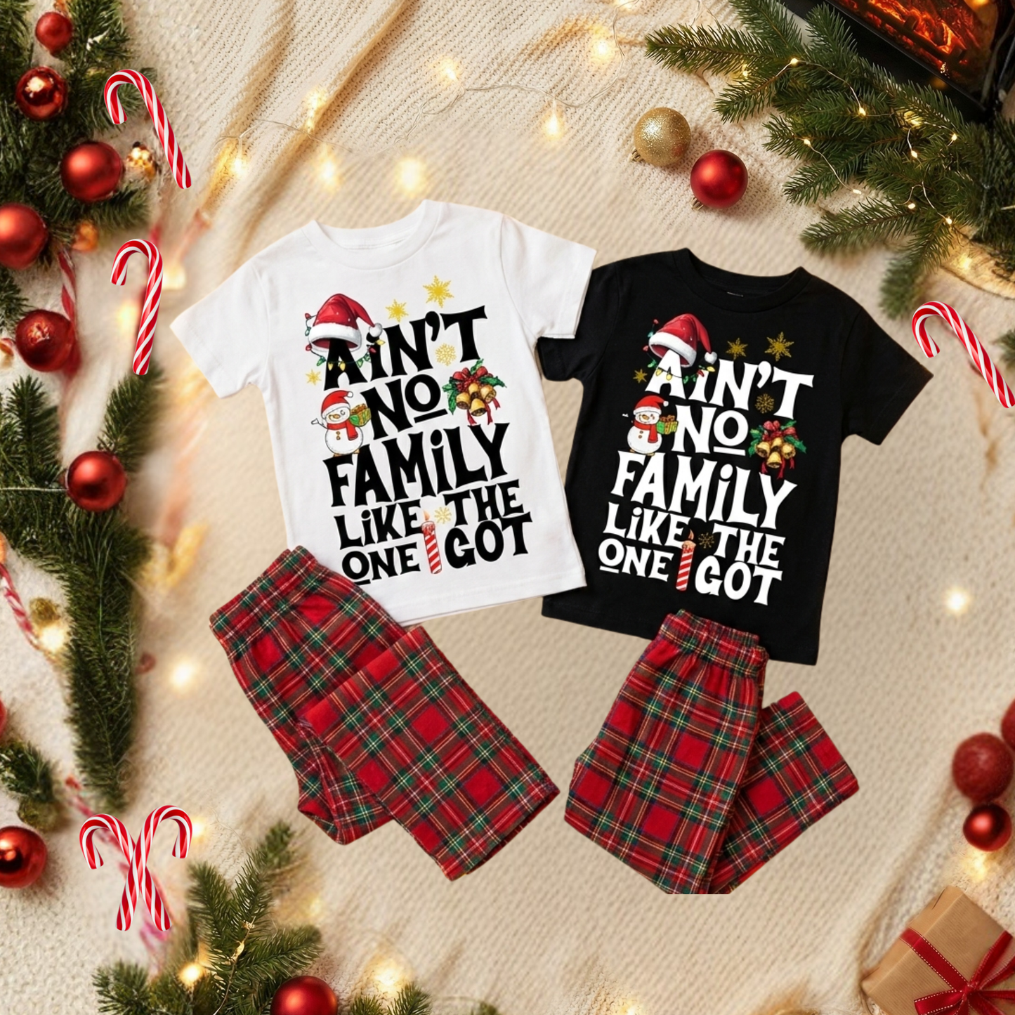 Kids Ain't No Family Like The One I Got T-shirt | Funny Christmas Shirt | Matching Sibling Holiday Top | Boys Girls Festive T-Shirt