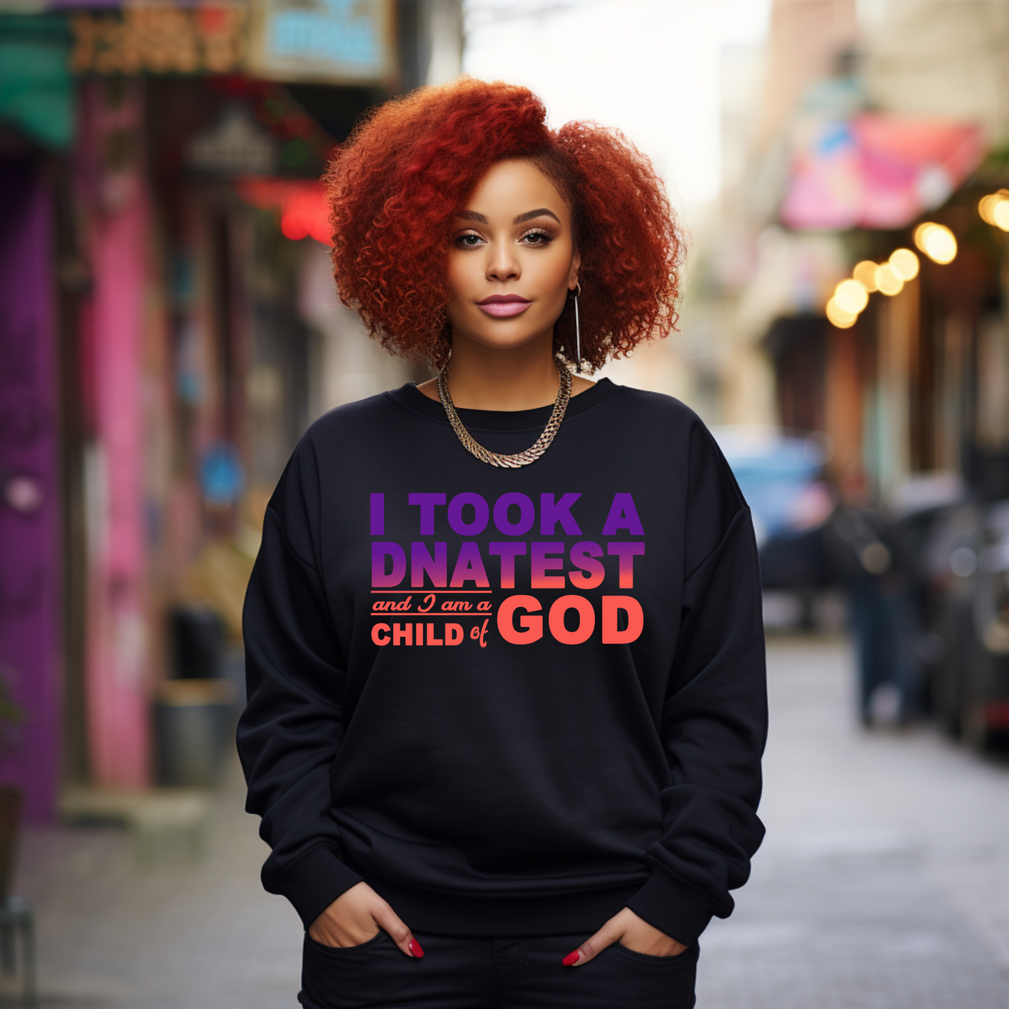 "I Took a DNA Test β Child of GOD Christian Sweatshirt | Faith-Based Crewneck" - S & M Unique Shirts, LLC