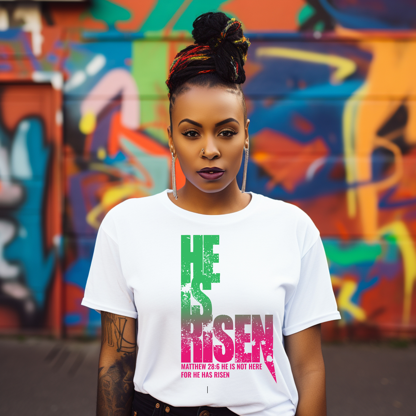 "He Is Risen T-Shirt | Christian Easter Tee | Faith-Based Resurrection Shirt" - S & M Unique Shirts, LLC