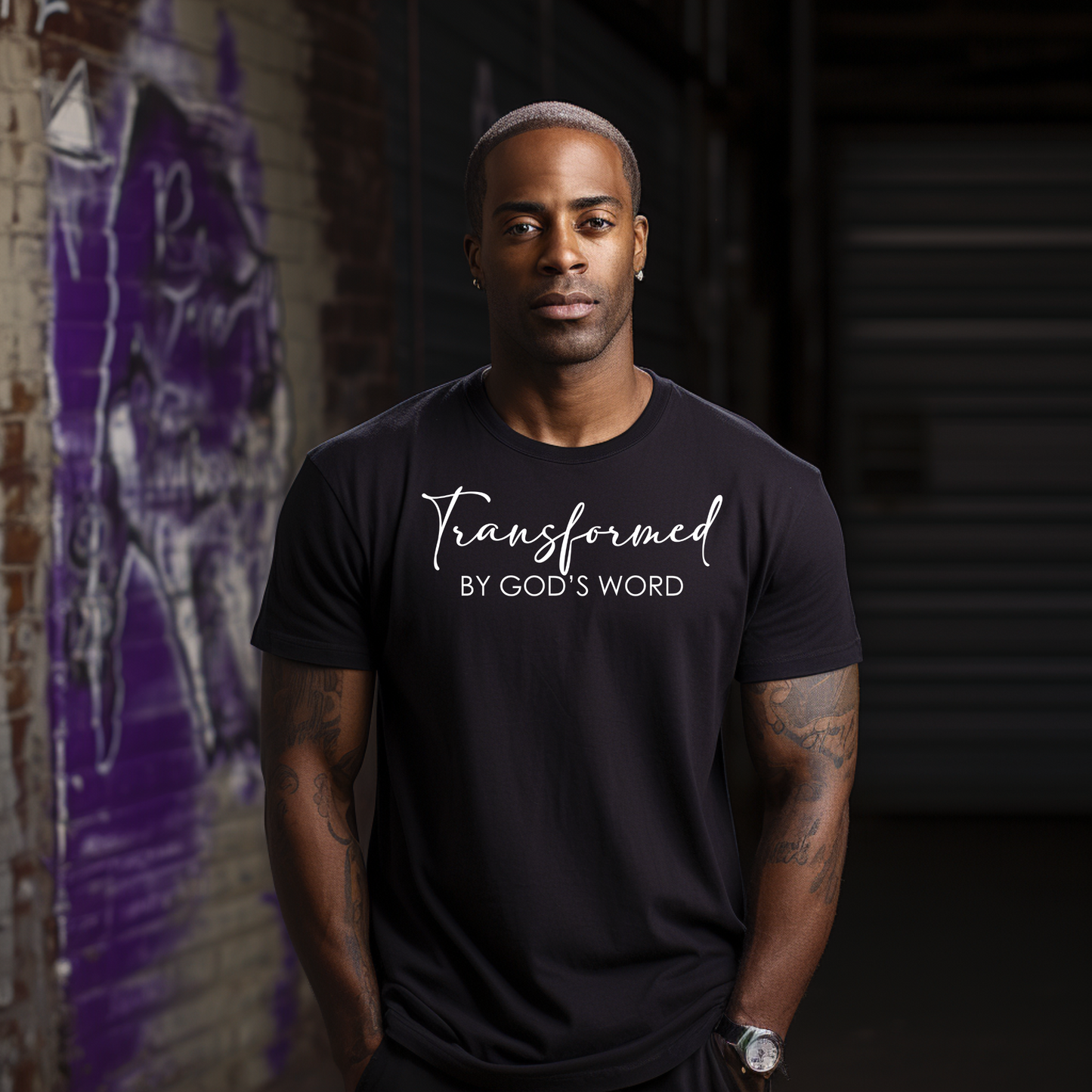 "Transformed by God's Word T-Shirt | Christian Faith-Based Tee | Bible Verse Shirt" - S & M Unique Shirts, LLC