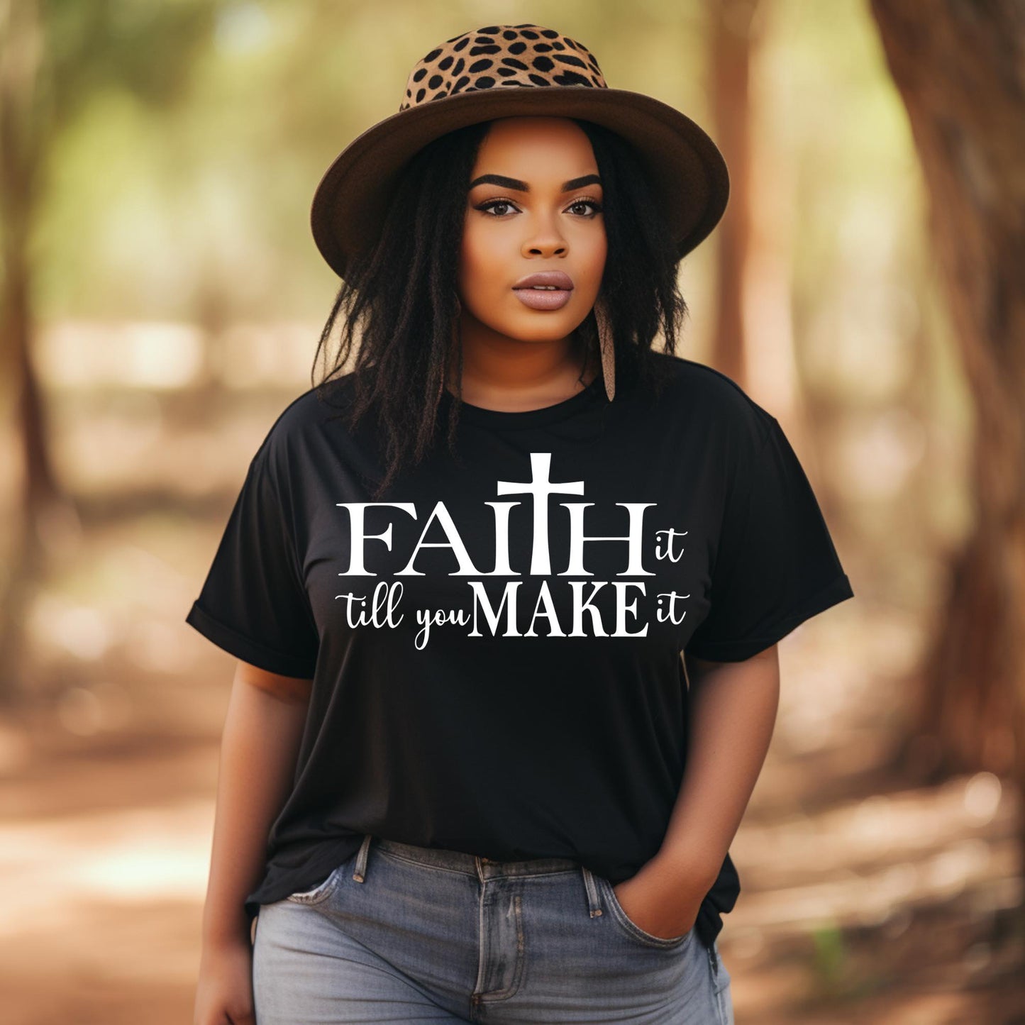 Faith It Till You Make It T-Shirt | Christian Inspirational Tee | Faith-Based Apparel - S & M Unique Shirts, LLC