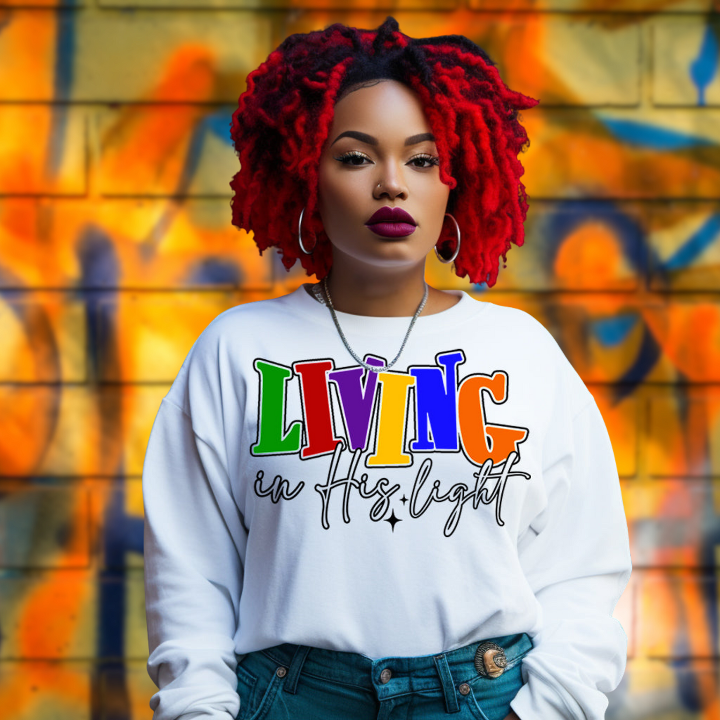 Living in His Light Christian Shirt | Faith-Based Tee for Women & Men | Bible Verse Inspired Apparel | Spiritual Gift Idea | T-shirt or Sweatshirt