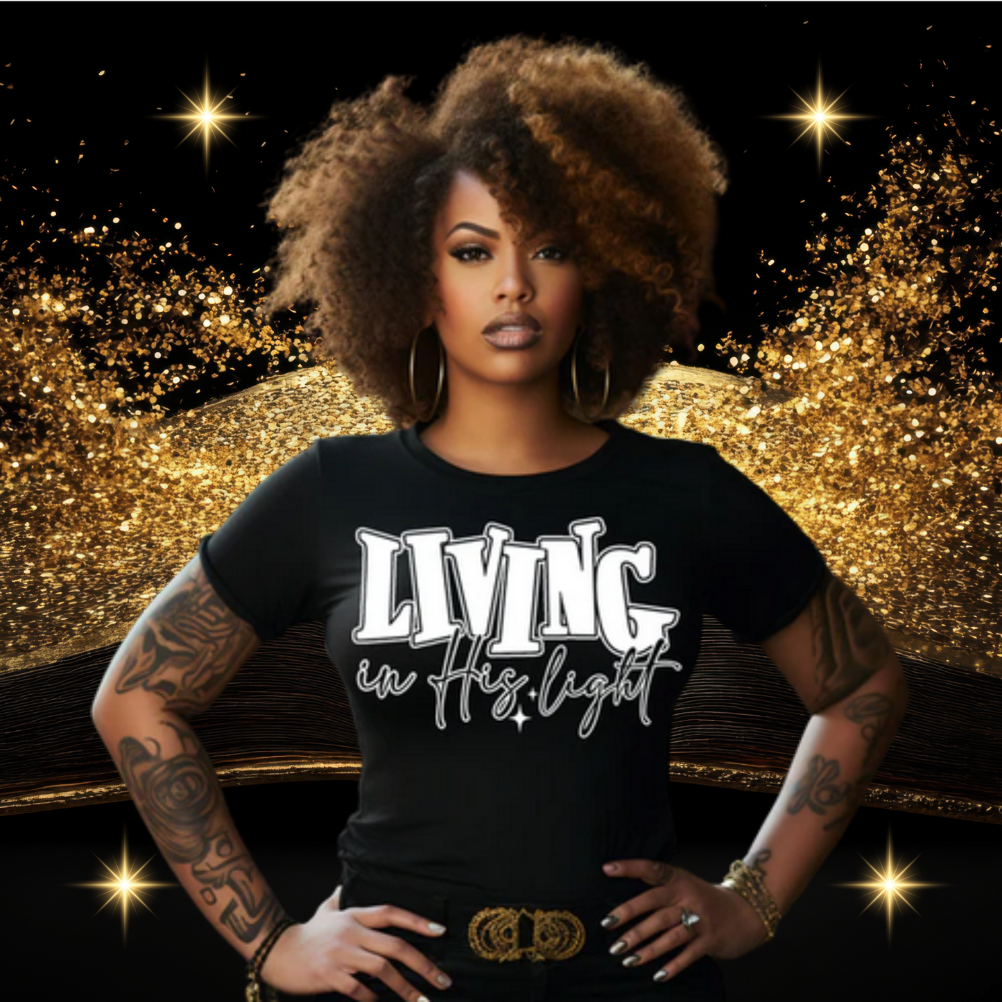 Living in His Light Christian Shirt | Faith-Based Tee for Women & Men | Bible Verse Inspired Apparel | Spiritual Gift Idea | T-shirt or Sweatshirt