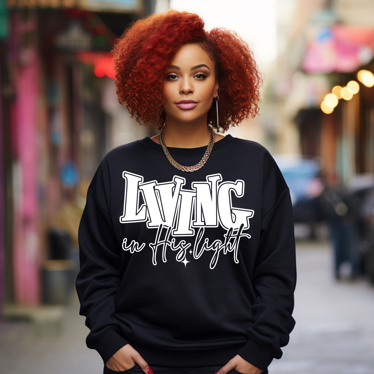Living in His Light Christian Shirt | Faith-Based Tee for Women & Men | Bible Verse Inspired Apparel | Spiritual Gift Idea | T-shirt or Sweatshirt