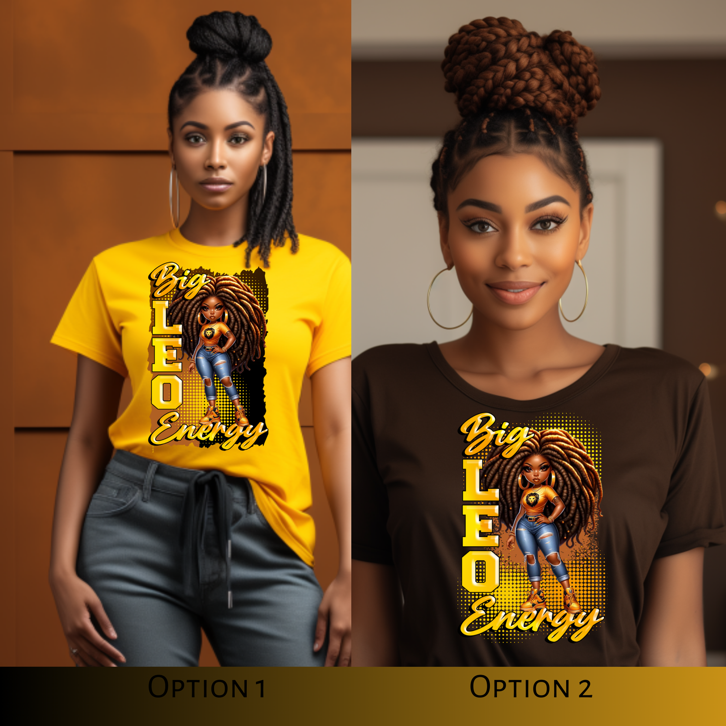 Big Leo Energy Birthday T-Shirt | Afro Woman Zodiac Tee | Leo Season Shirt - S & M Unique Shirts, LLC
