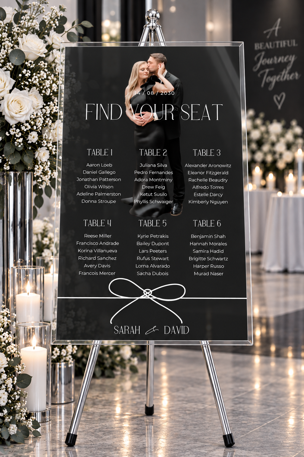 Modern Photo Wedding Seating Chart | Acrylic or Foam Board