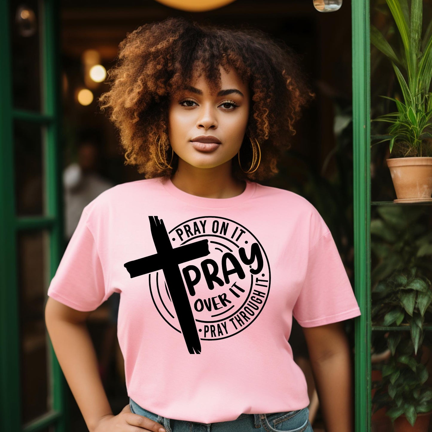 Pray On It, Pray Over It, Pray Through It T-Shirt | Faith-Based Christian Tee | Inspirational Prayer Shirt - S & M Unique Shirts, LLC