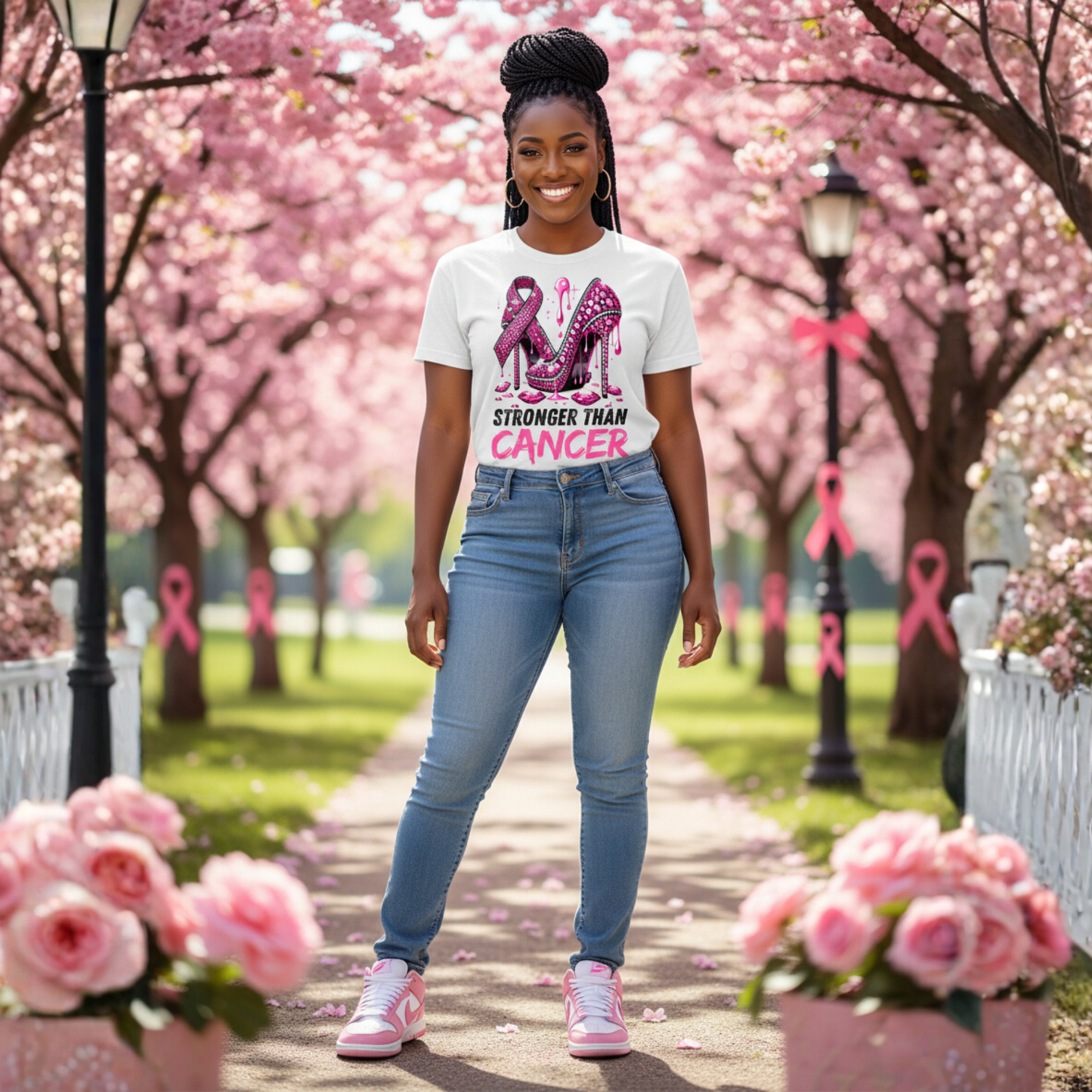 Stronger Than Cancer Awareness T-Shirt or SweatShirt | Pink Ribbon Support