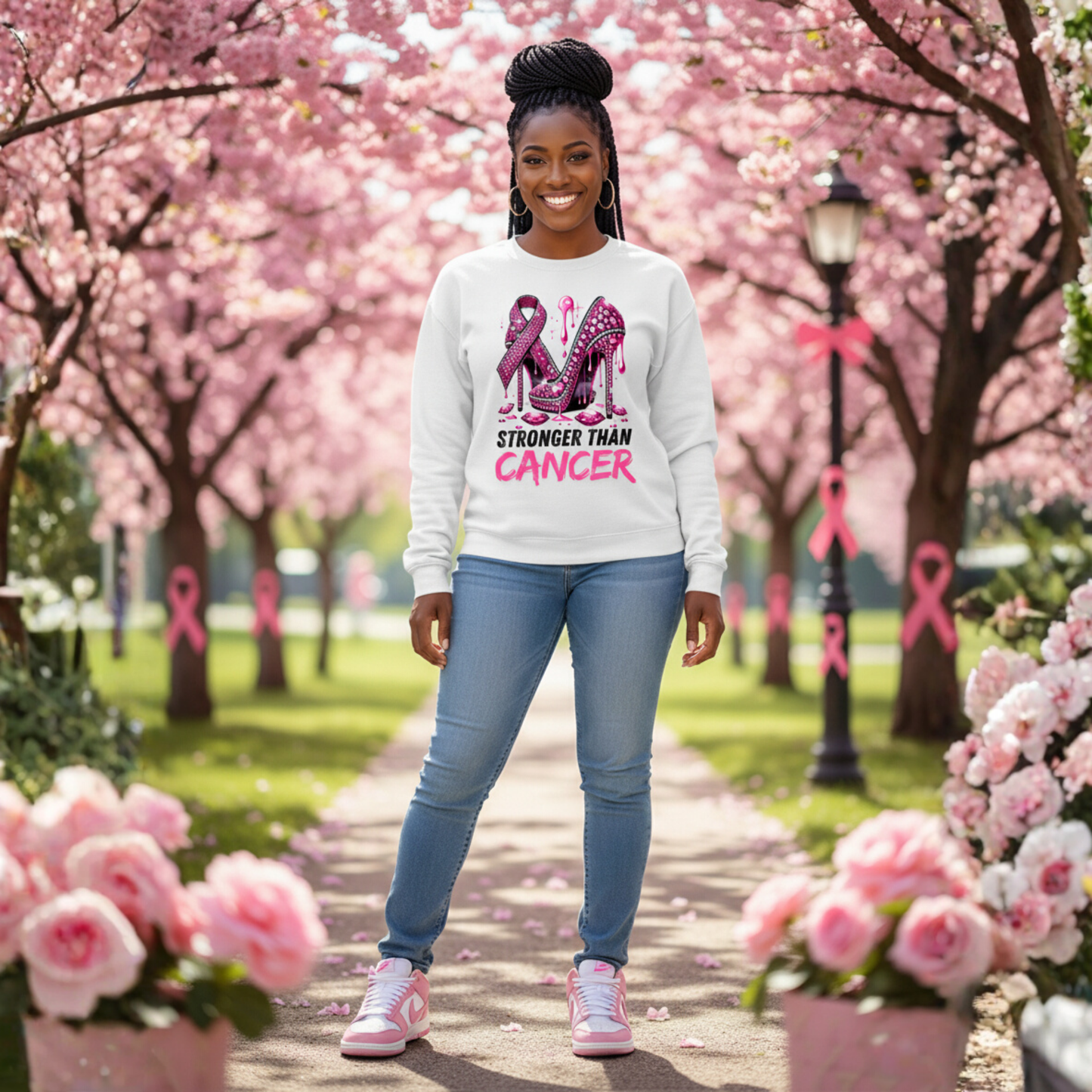 Stronger Than Cancer Awareness T-Shirt or SweatShirt | Pink Ribbon Support
