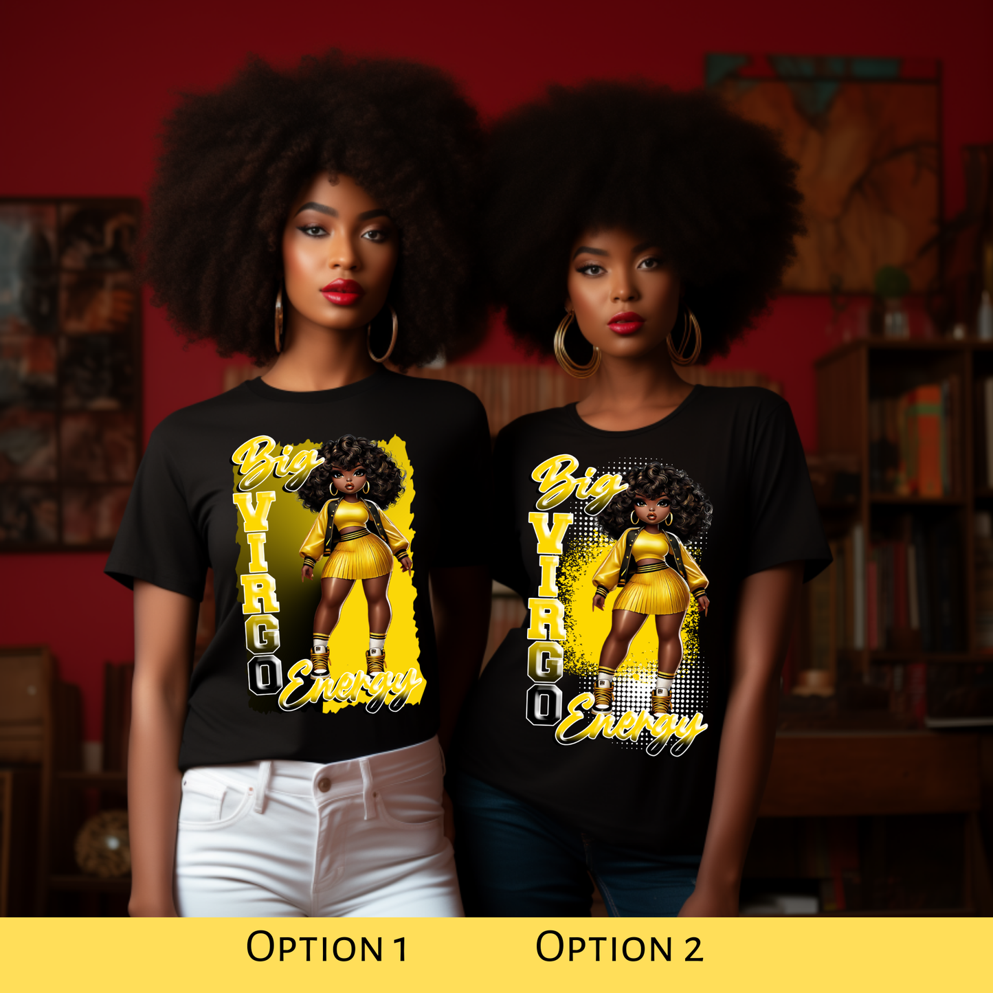 Big Virgo Energy Birthday T-Shirt | Afro Woman Zodiac Tee | Virgo Season Shirt - S & M Unique Shirts, LLC