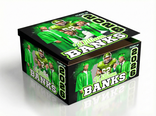 Custom Graduation Gift Box | Personalized Photo Present Box | Class of 2026 Party Favor | Senior Memory Box | Custom School Colors