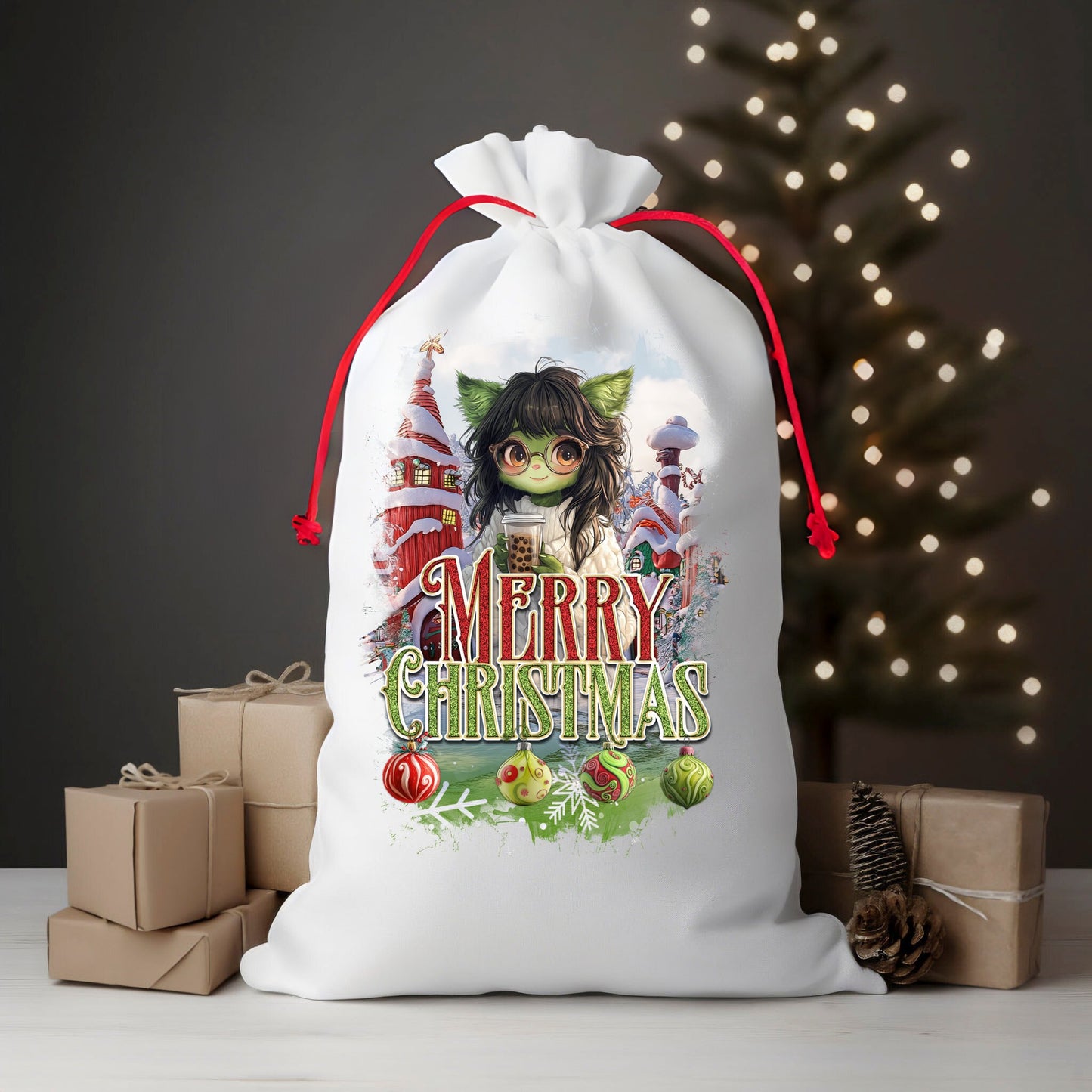 Christmas Santa Sack Green Character - S & M Unique Shirts, LLC