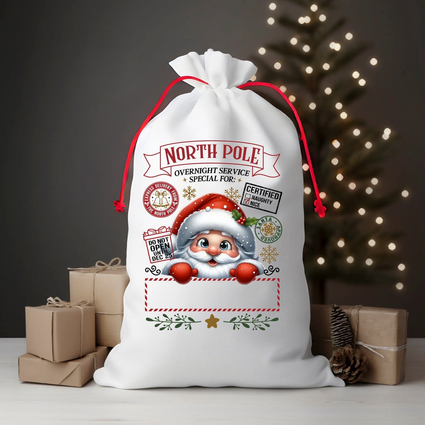 Christmas Santa Sacks - Personalize - S & M Unique Shirts, LLC
