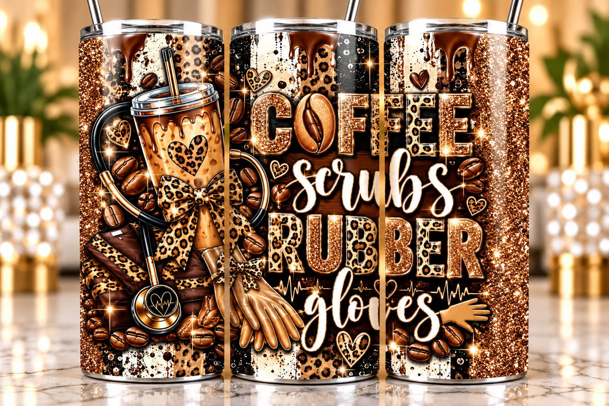 Coffee, Scrubs & Rubber Gloves 20 oz tumbler