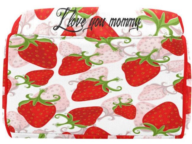 Custom Afro Girl Red Strawberry Diaper Bag - smuniqueshirts