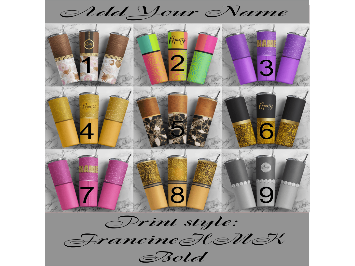 Add Your Name Luxury Designer Style Fashion Tumblers - smuniqueshirts