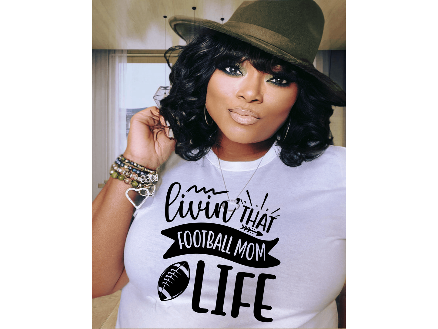 Livin That Football Mom Life T-shirt or Sweatshirt - smuniqueshirts