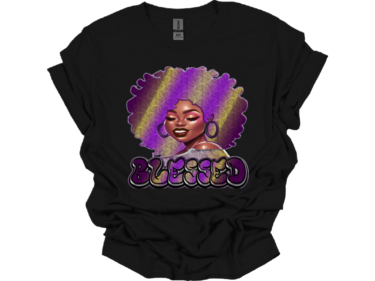 Purple and Gold Afro Blessed Lady
