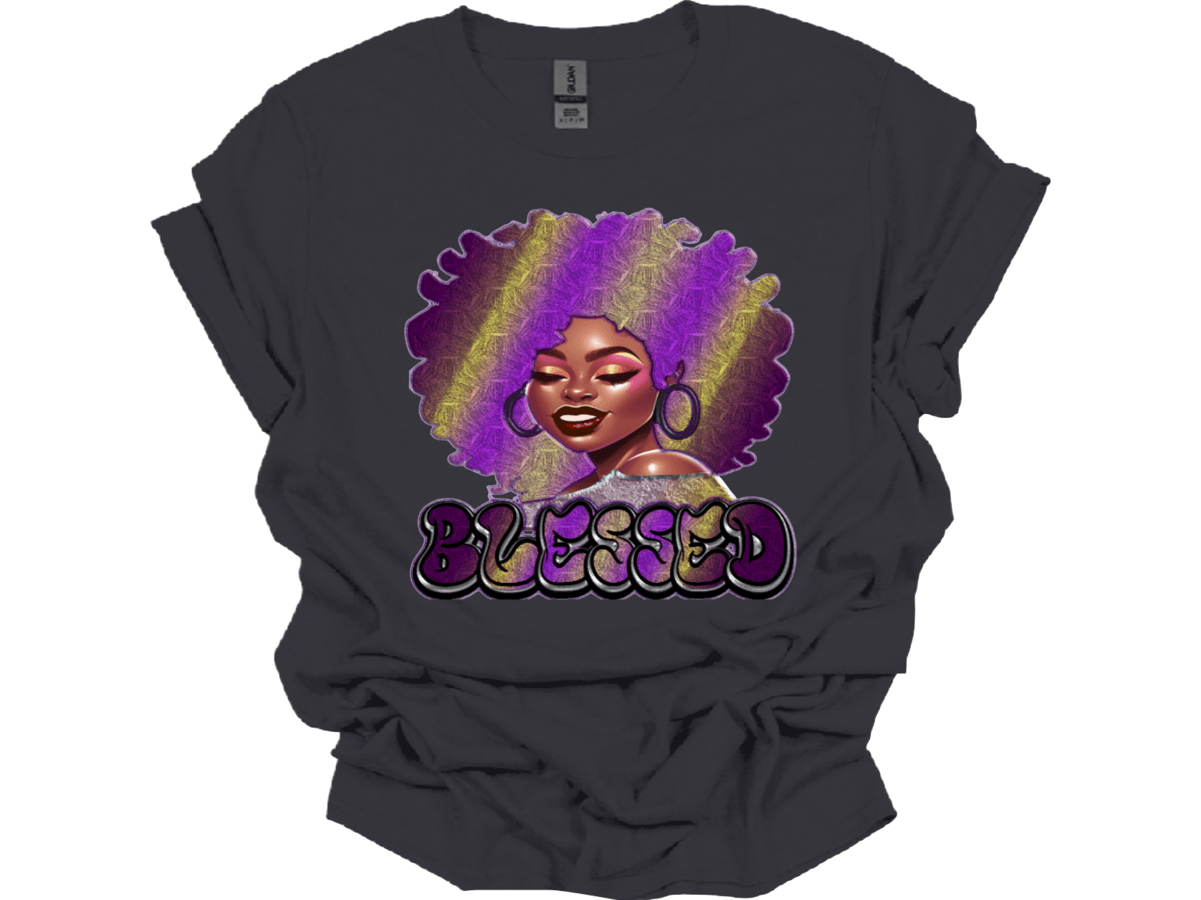 Purple and Gold Afro Blessed Lady