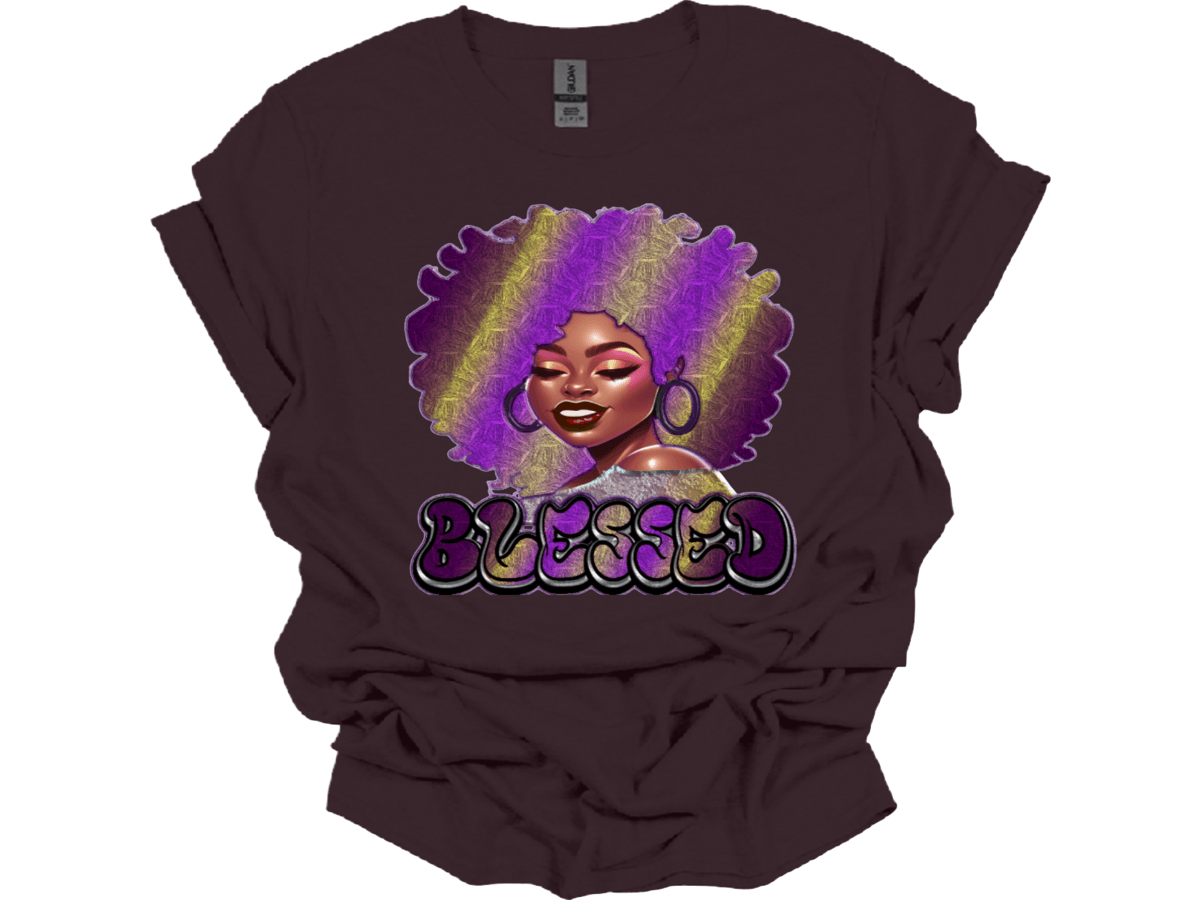 Purple and Gold Afro Blessed Lady