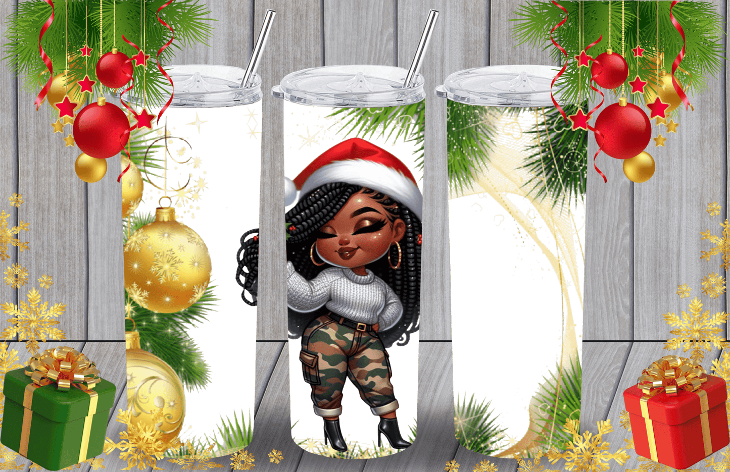 Christmas AI Chibi Tumbler - smuniqueshirts