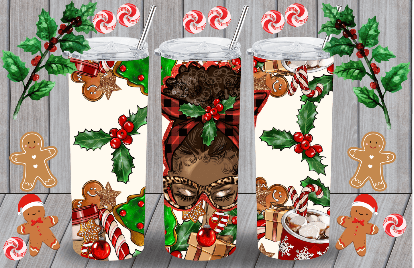 Christmas Messy Bun 2 Tumbler - smuniqueshirts