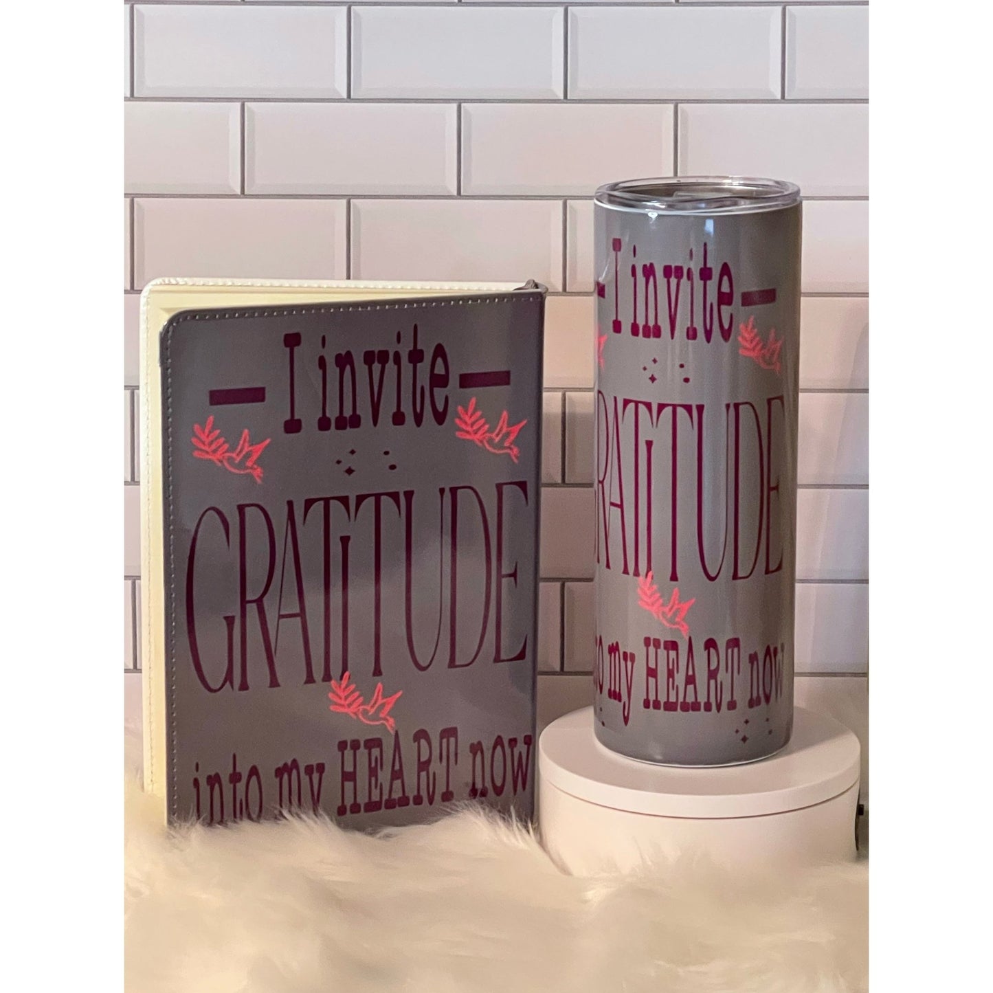 I Invite Gratitude Into My Heart Now Journal and Tumbler Set