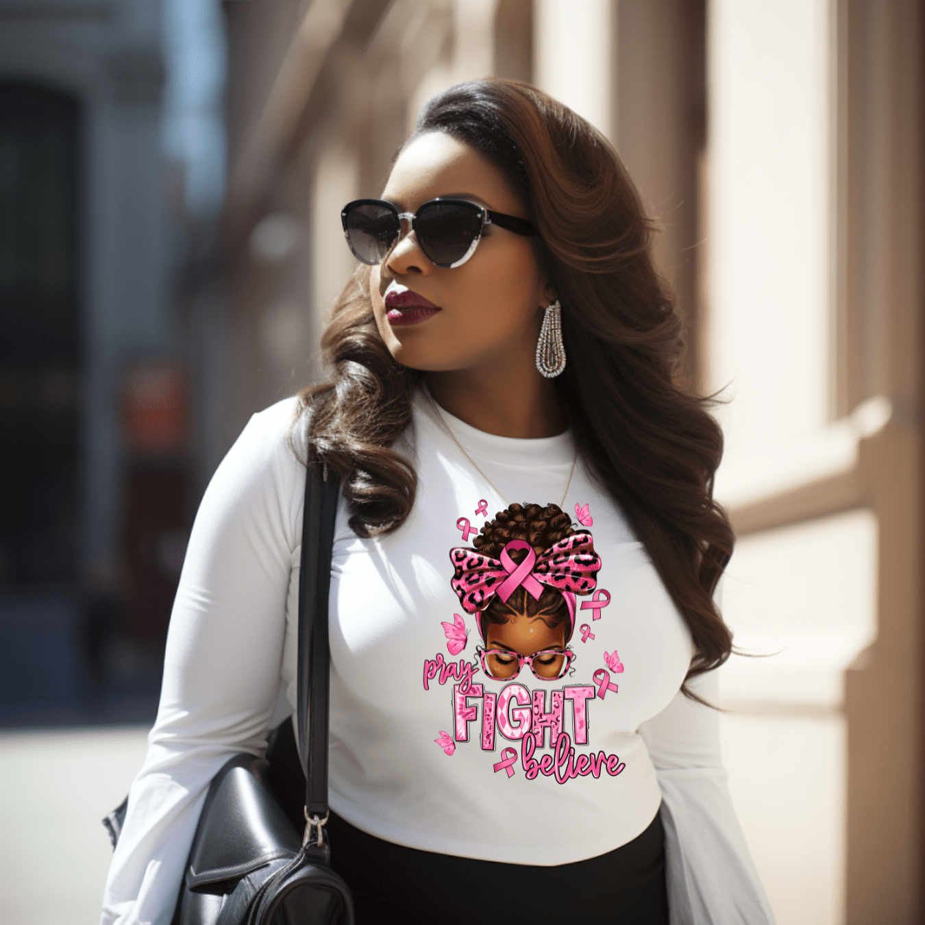Pray Fight Believe Breast Cancer Awareness Shirt (Short or Long-Sleeve) - smuniqueshirts