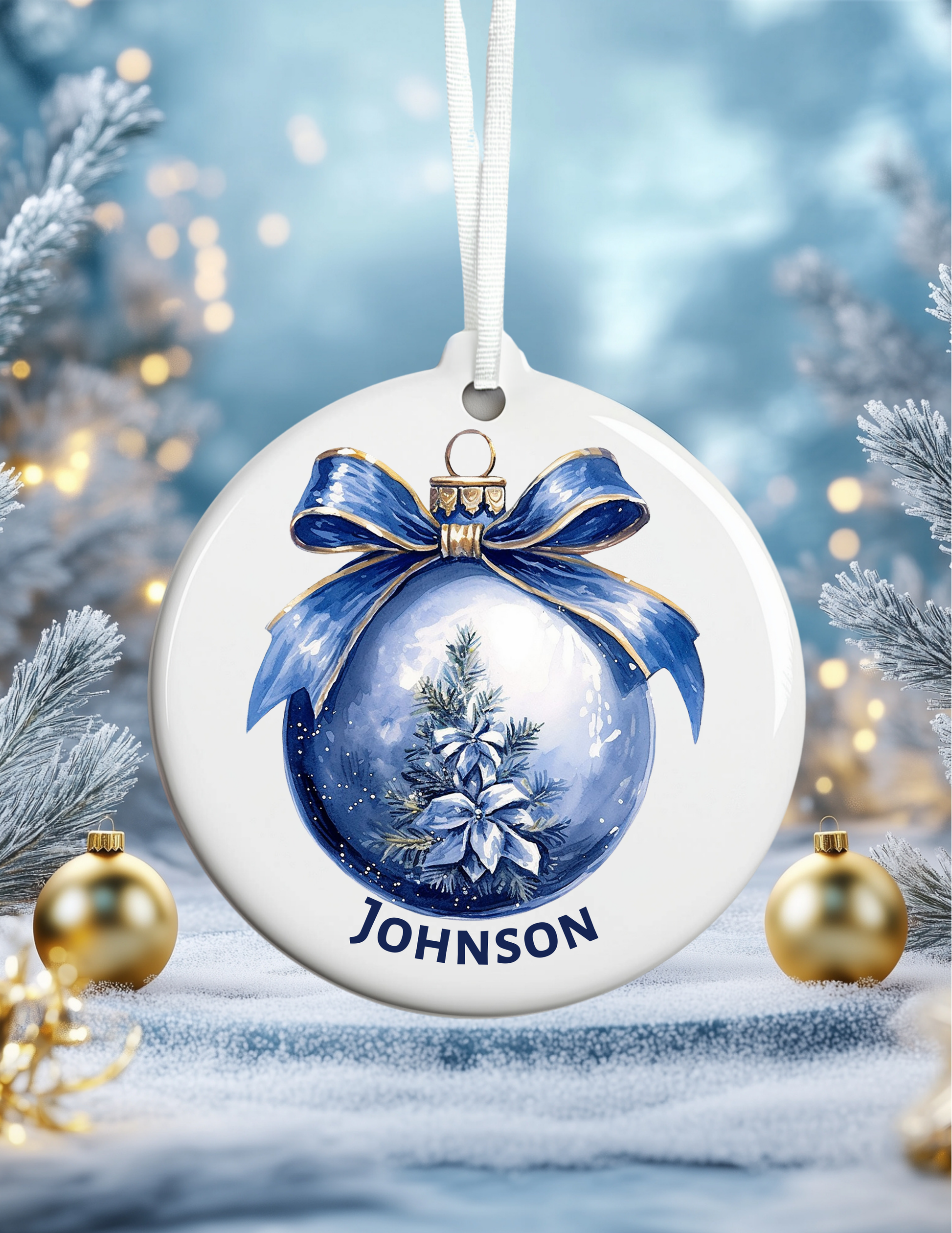 Personalized Family Name Christmas Ornament - S & M Unique Shirts, LLC