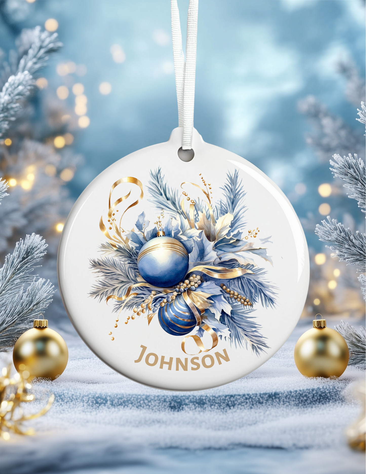 Personalized Family Name Christmas Ornament - S & M Unique Shirts, LLC