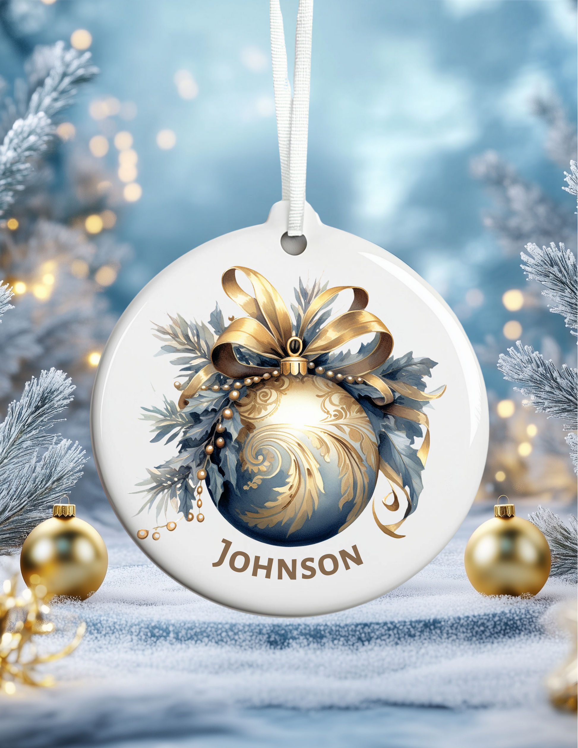 Personalized Family Name Christmas Ornament - S & M Unique Shirts, LLC