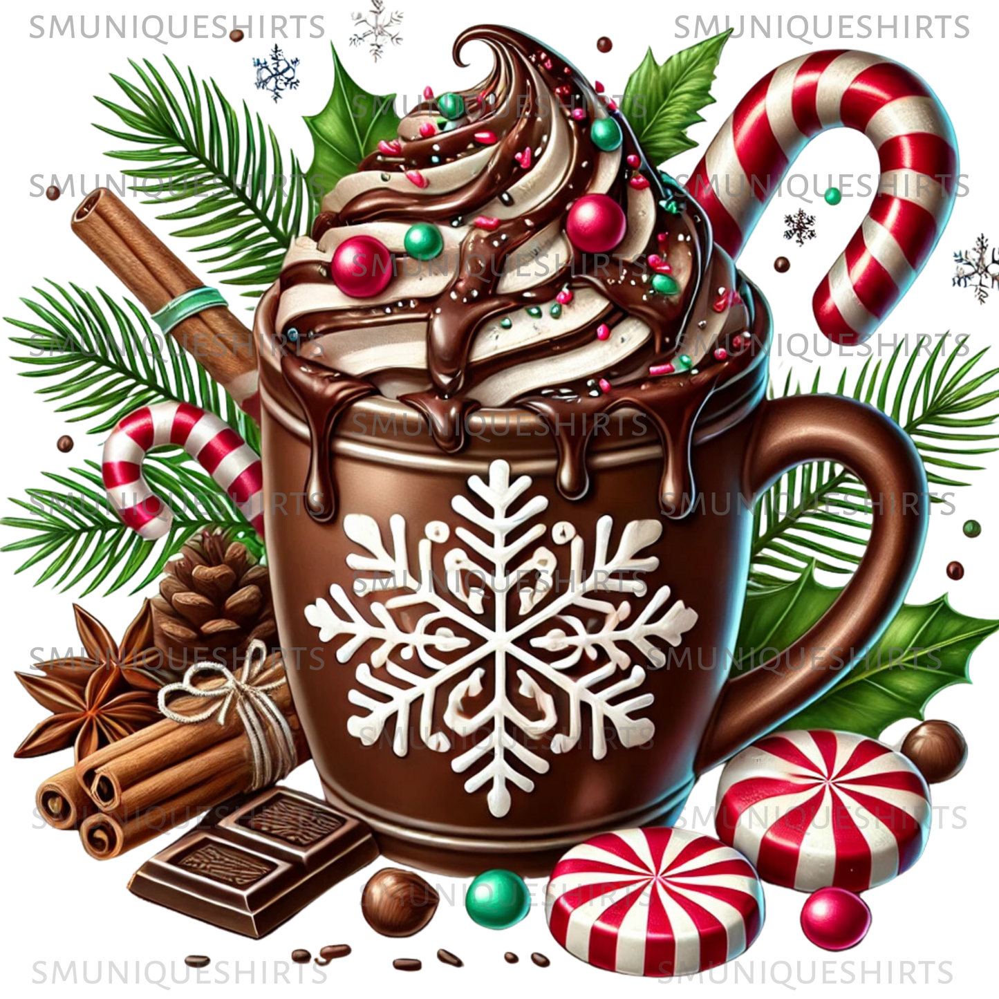 Festive Hot Cocoa Christmas Tumbler | 20oz Stainless Steel Holiday Travel Mug | Cute Candy Cane Coffee Cup | Christmas Gift for Her