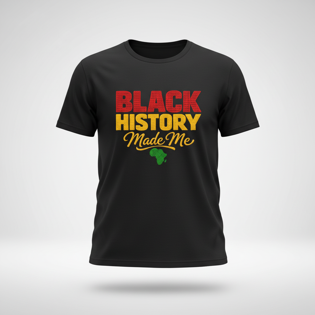 Black History Made Me Shirt, Black History Month T-Shirt, Pan-African Africa Map Tee, Black Pride Gift, Juneteenth Apparel, Melanin Shirt