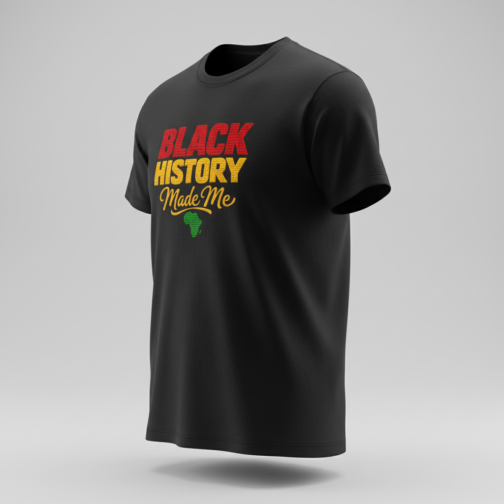 Black History Made Me Shirt, Black History Month T-Shirt, Pan-African Africa Map Tee, Black Pride Gift, Juneteenth Apparel, Melanin Shirt