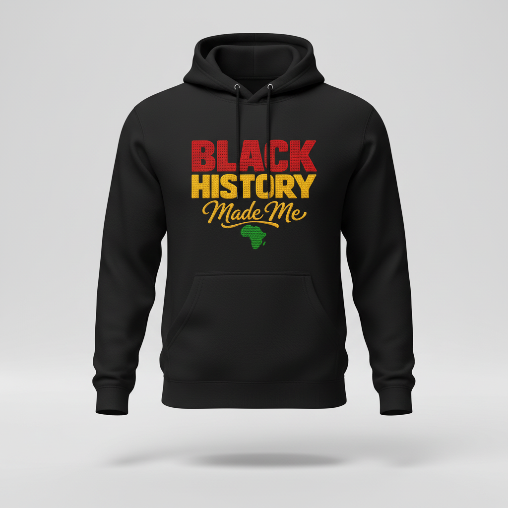 Black History Made Me Hoodie, Pan-African Black Excellence Sweatshirt, Juneteenth Gift, Afrocentric Streetwear, Black Pride Apparel