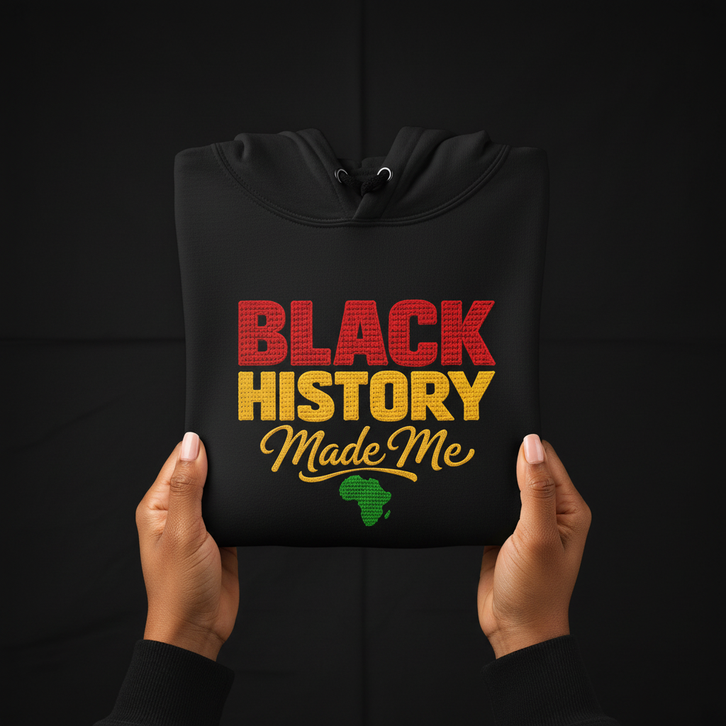 Black History Made Me Hoodie, Pan-African Black Excellence Sweatshirt, Juneteenth Gift, Afrocentric Streetwear, Black Pride Apparel